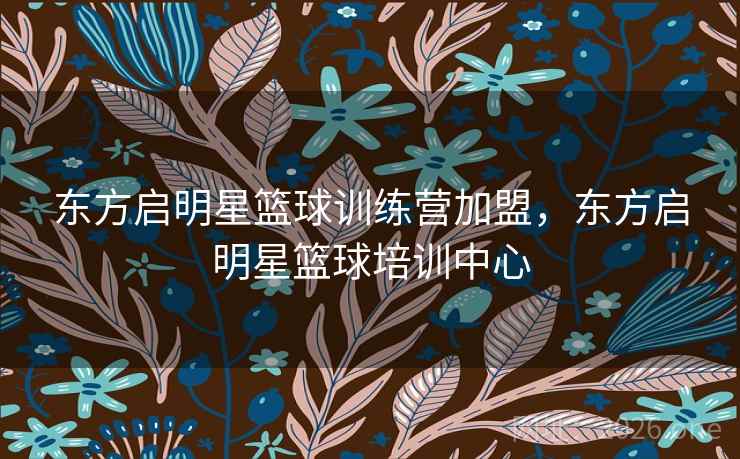 东方启明星篮球训练营加盟,东方启明星篮球培训中心
