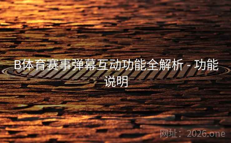 B体育赛事弹幕互动功能全解析 - 功能说明